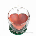 High Quality Glass Heart Cup Set